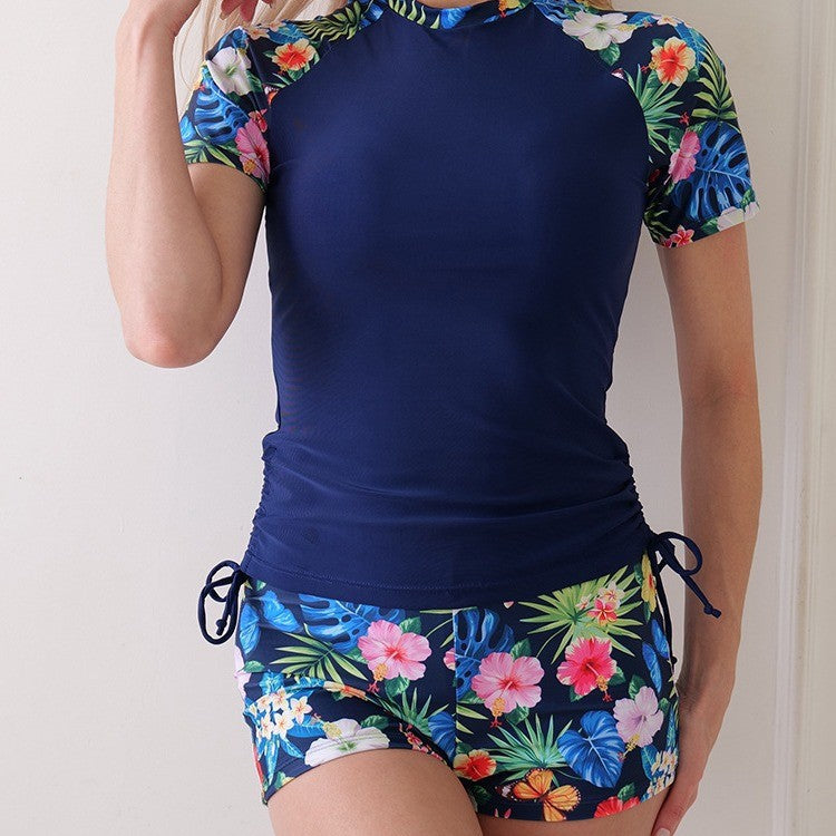 Dame Sporty Badetøj Sæt med blomster-top og shorts Stilla