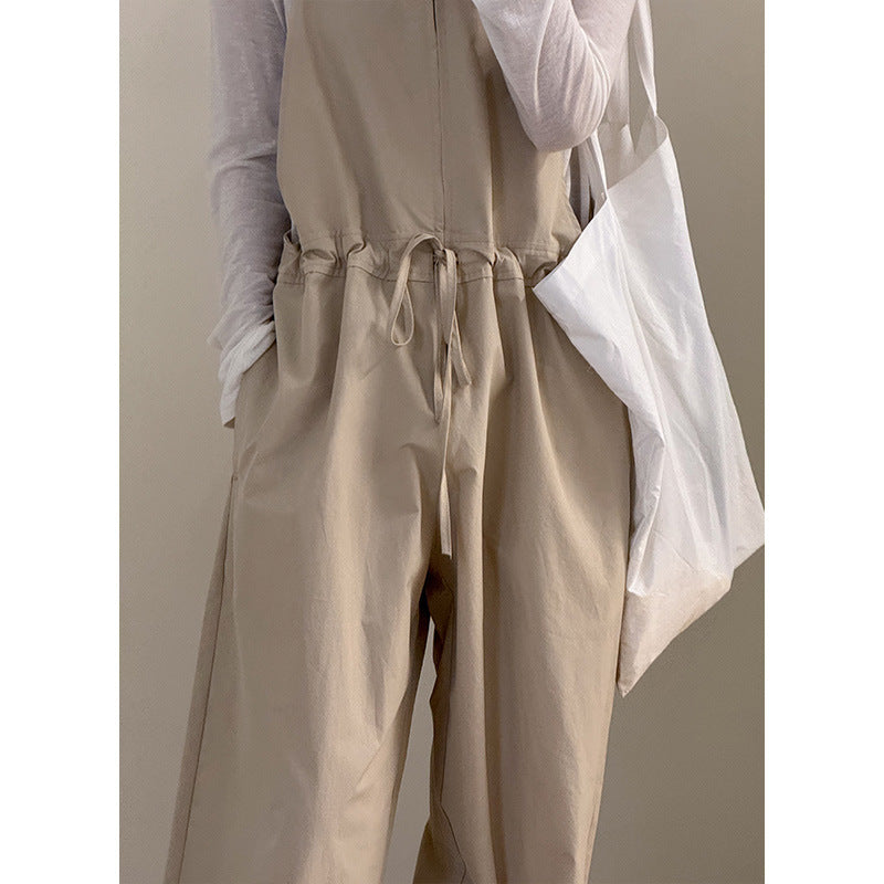 Dame Casual Jumpsuit-Bukser med justerbare stropper og funktionelle lommer Stilla
