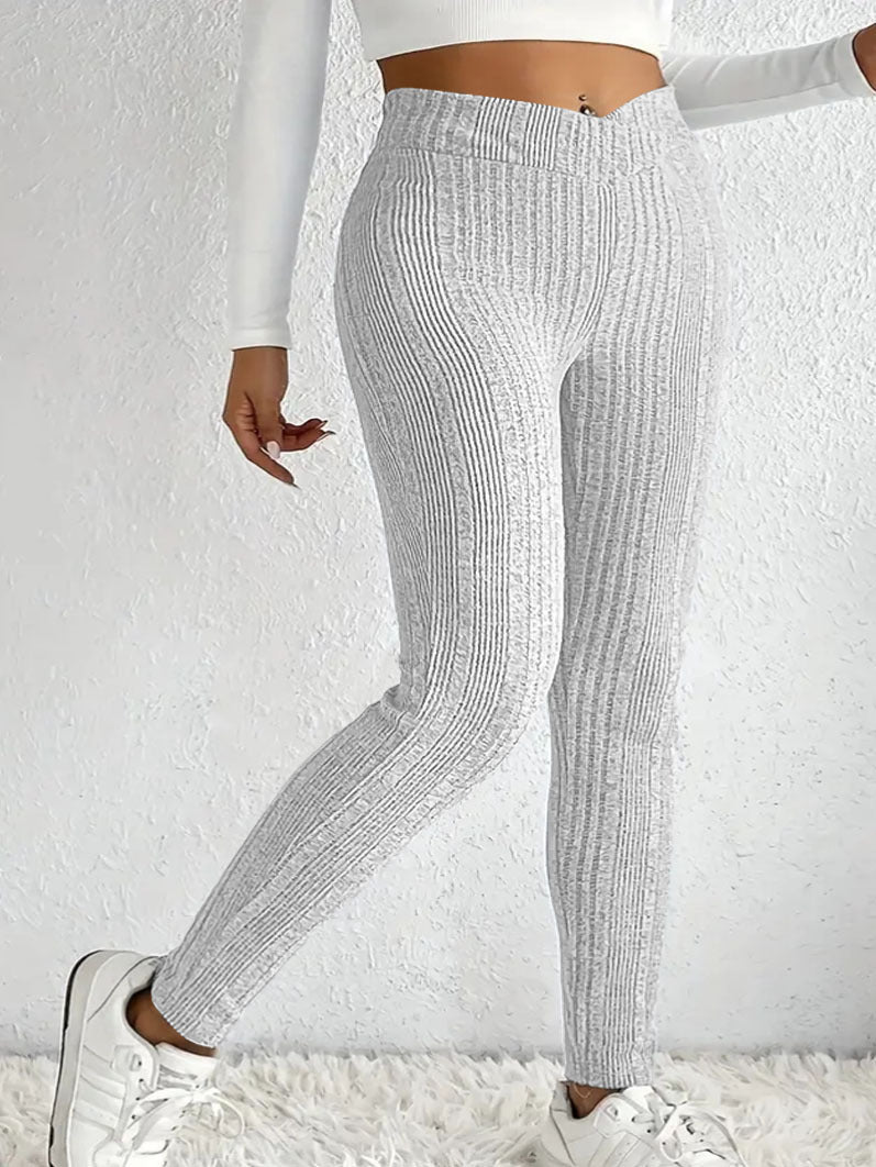 Høj talje ribbede leggings til kvinder Stilla