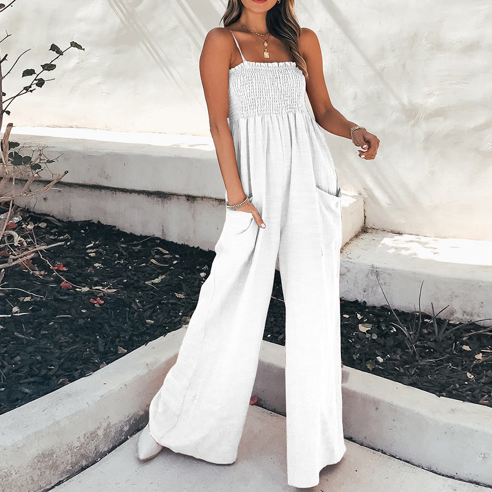 Dame Smocked Waist Bred Beinform Jumpsuit Stilla