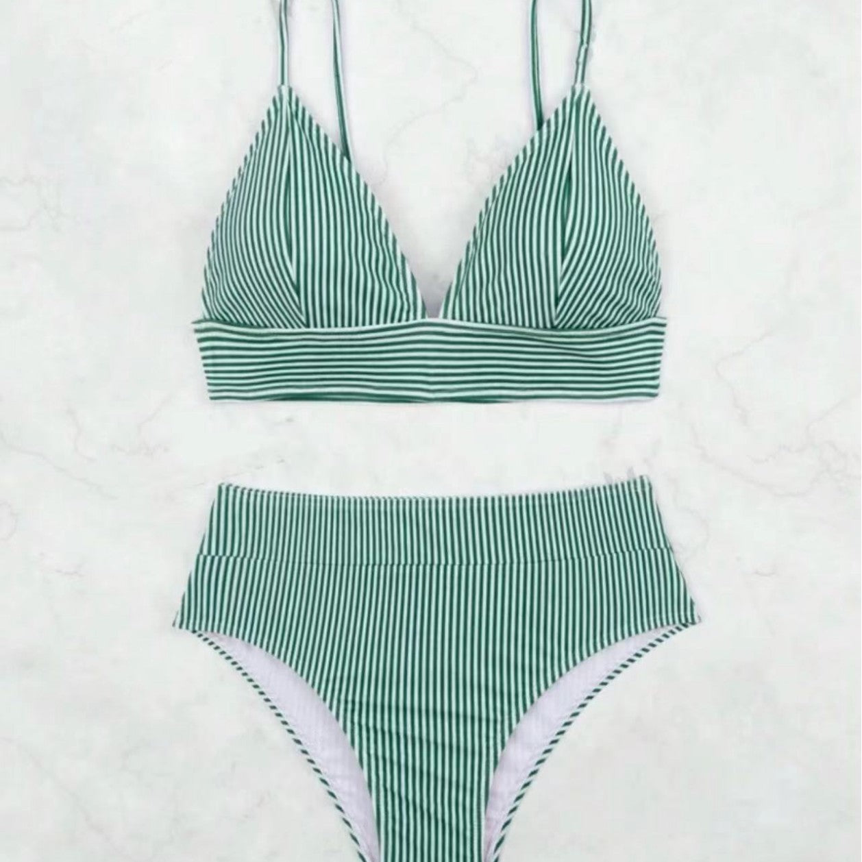 Kvinder stribet høj taljet bikini sæt Stilla