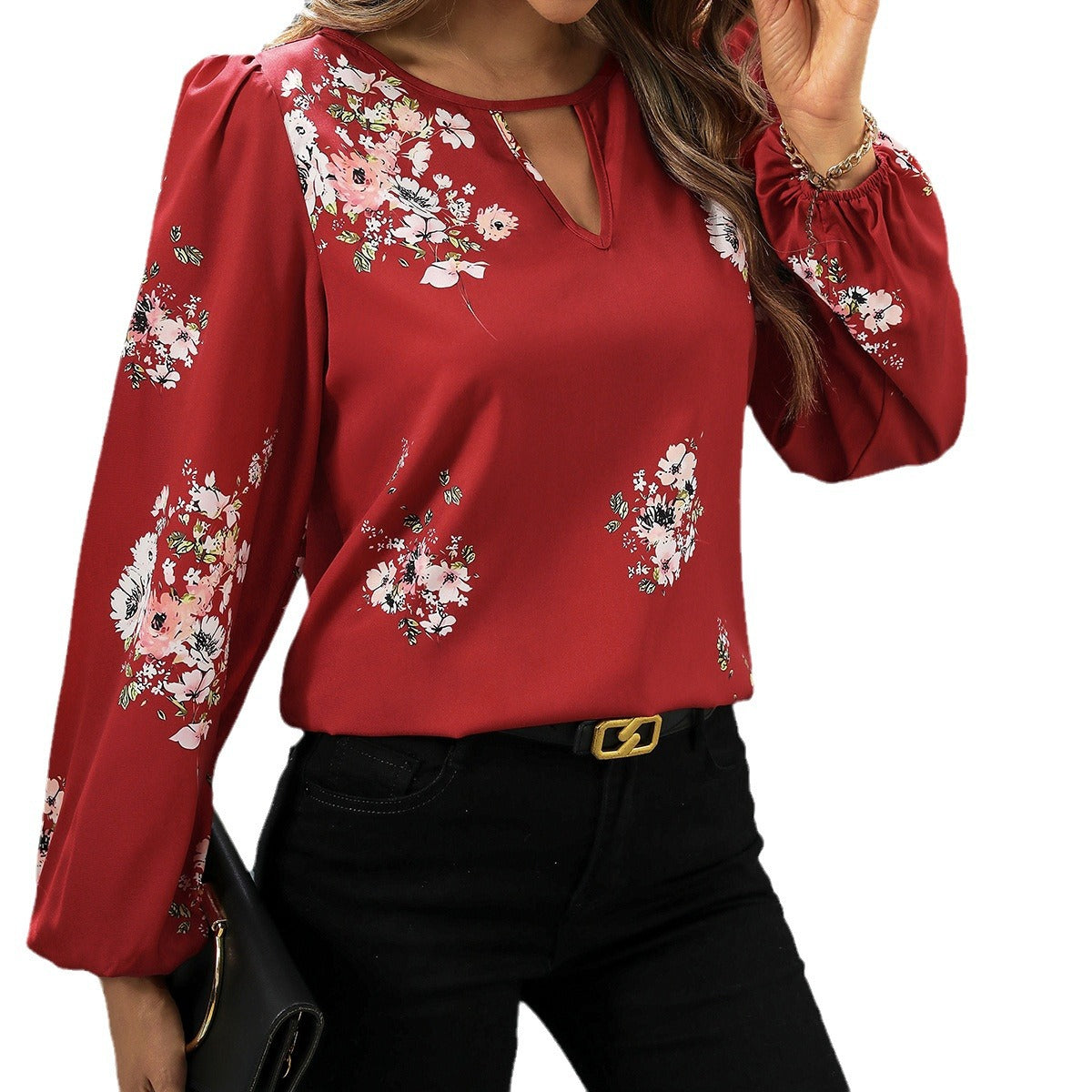 Dame elegant blouse med fashionabel leopardprint Stilla