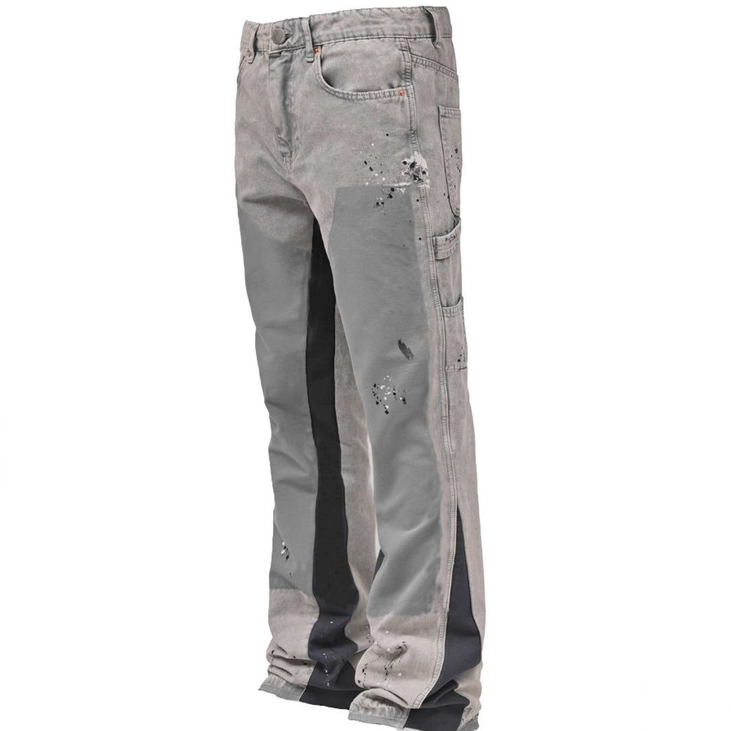 Herre Relaxed Fit Cargo-Jeans med individuelle vaskninger og lommer Stilla