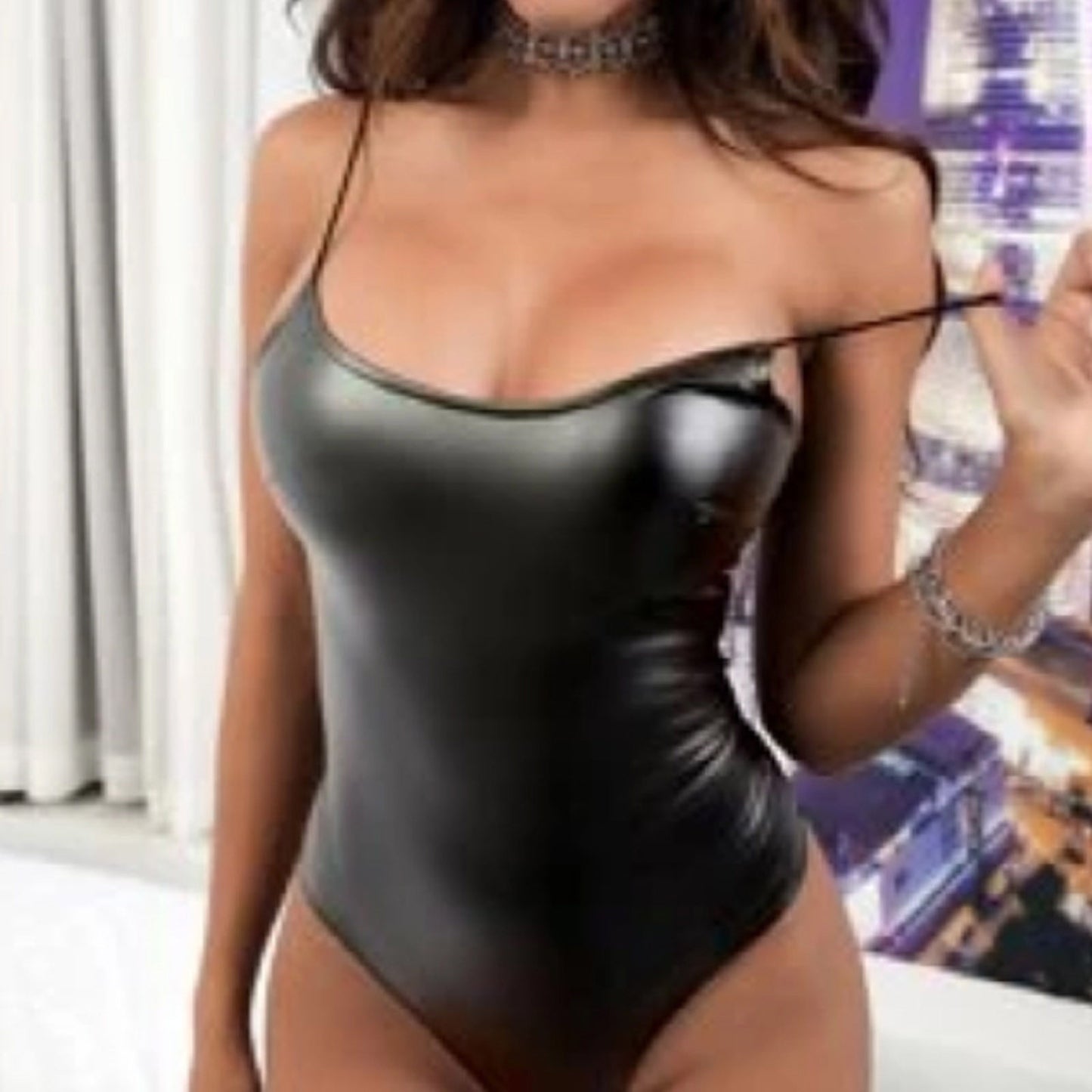 Dame højglans spandex bodysuit Stilla
