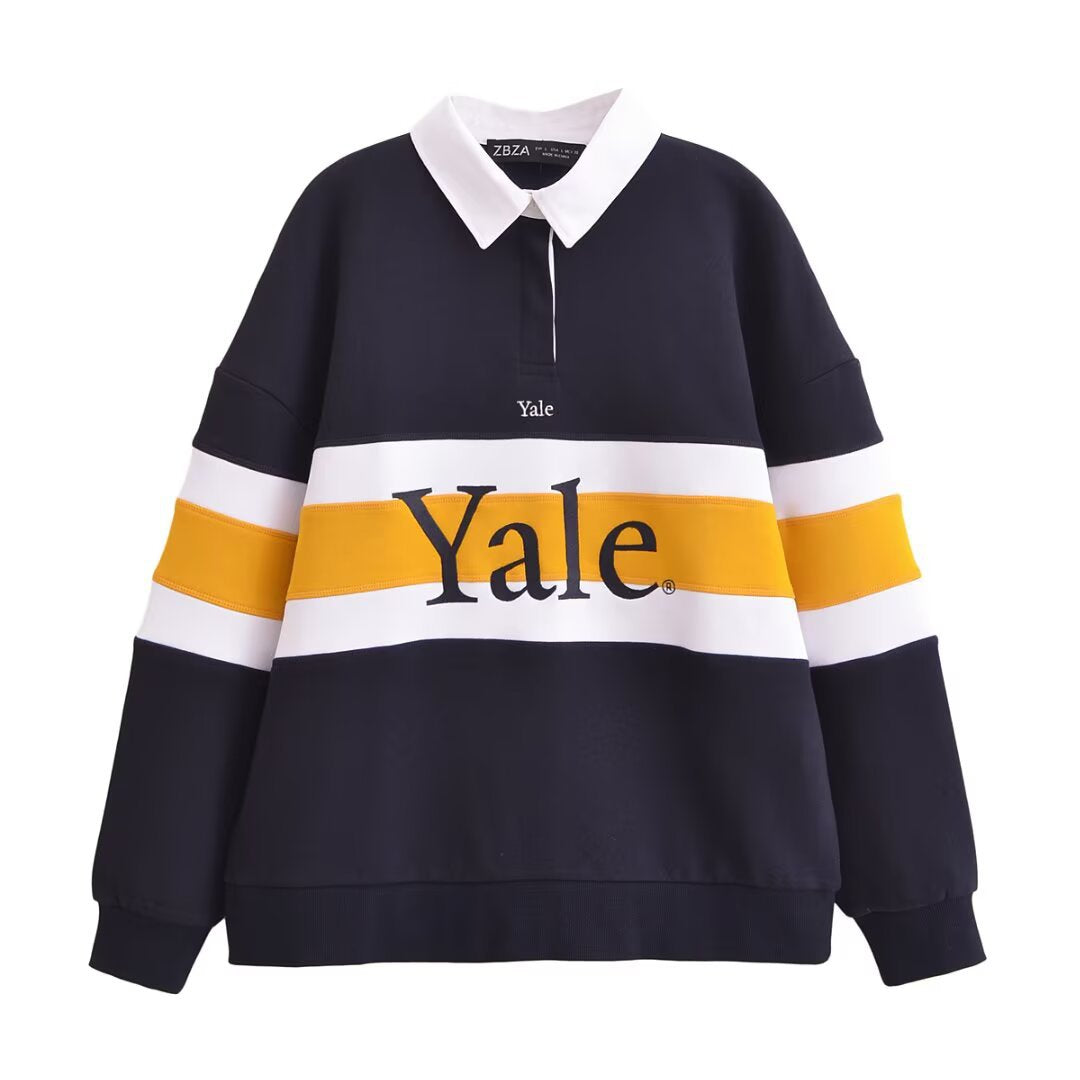 Dame afslappet polo sweatervarer med farveblokdesign Stilla