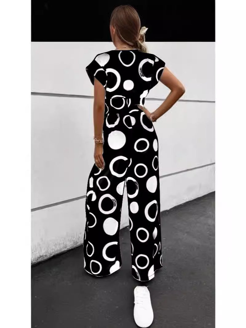 Dame Elegant Jumpsuit med iøjnefaldende mønster og smart bælte Stiila