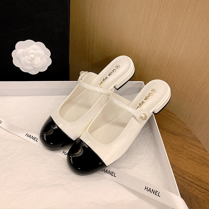 Dame sling ballerinas med elegant strop og mode kontrastdetaljer Stilla