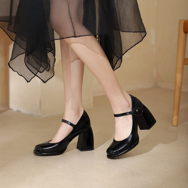 Femme Mary Jane blokhæl pumps Stilla