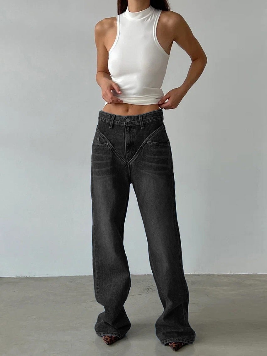 Damer High-Waist Jeans i afslappet, løs pasform Stilla