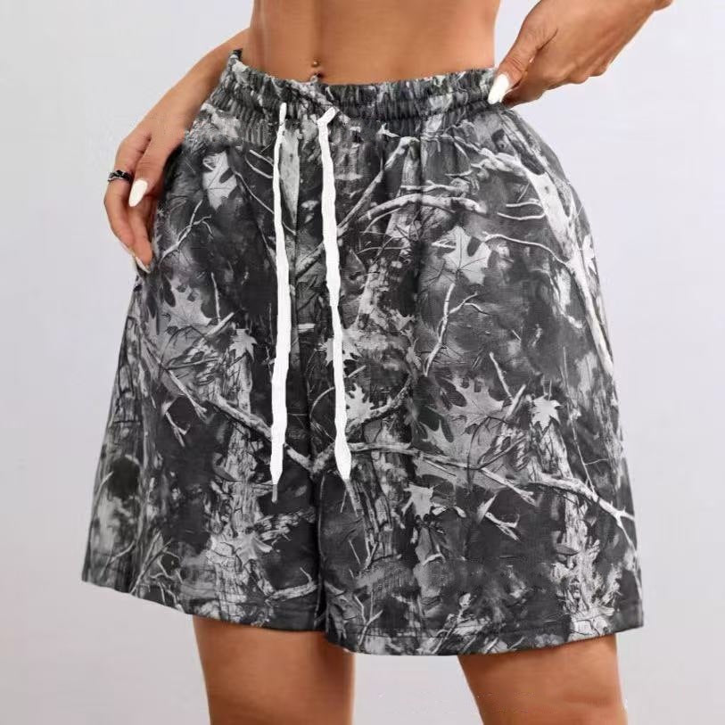 Dame fritidsshorts med camouflage mønster Stilla