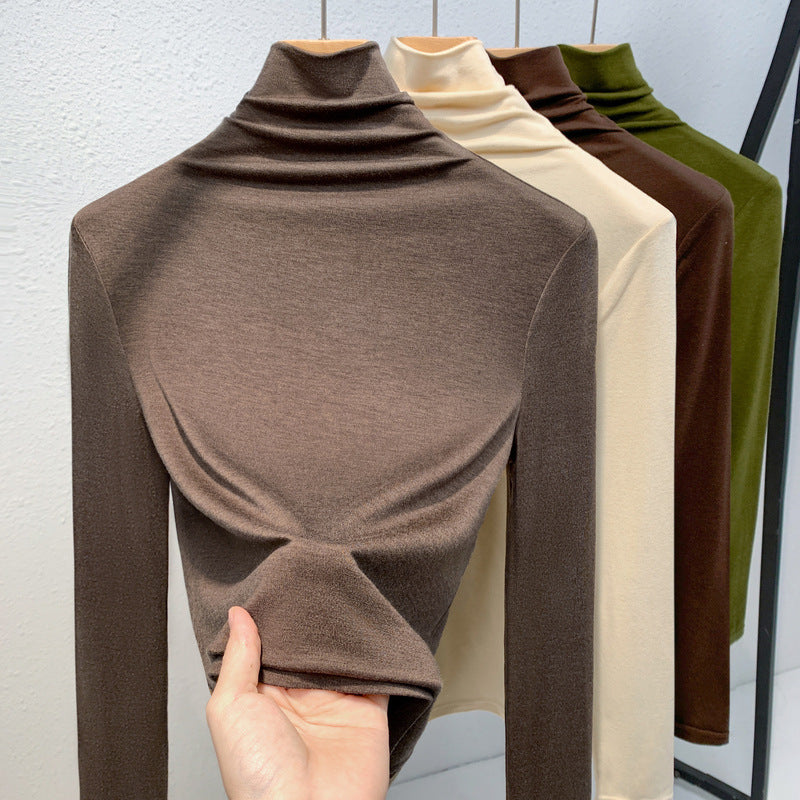 Damer Langærmet Rullekraveoverdel med elegant Draperingseffekt Stilla