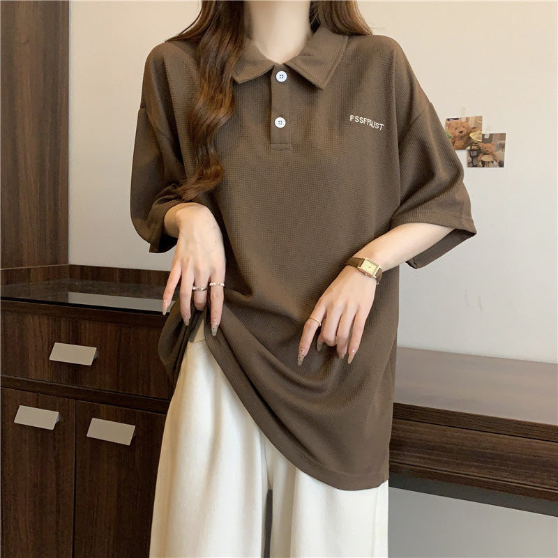 Femme Relaxed Fit Polo Tee med struktureret stof Stilla
