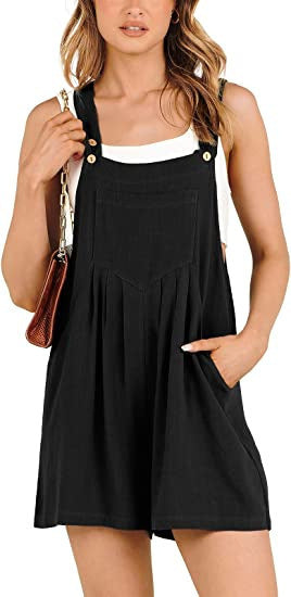 Stilla | Casual Kvinder Bomuld Linned Lomme Bred Ben Playsuit