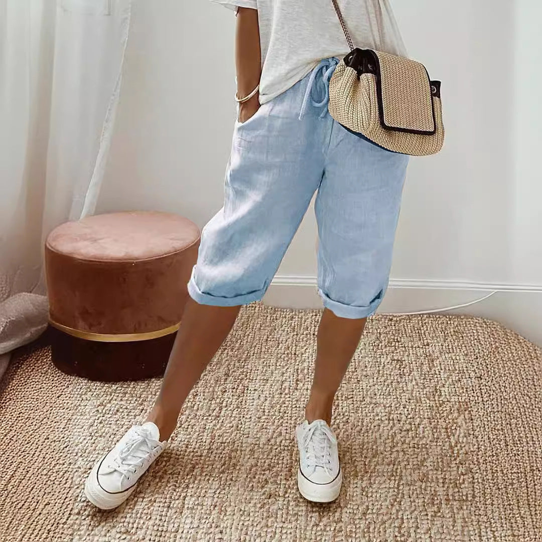 Damer Luftige Linned Shorts Stilla