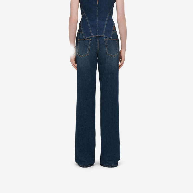 Dame Stretch-Jeans med høj talje og komfortabel indvendig linning Stilla