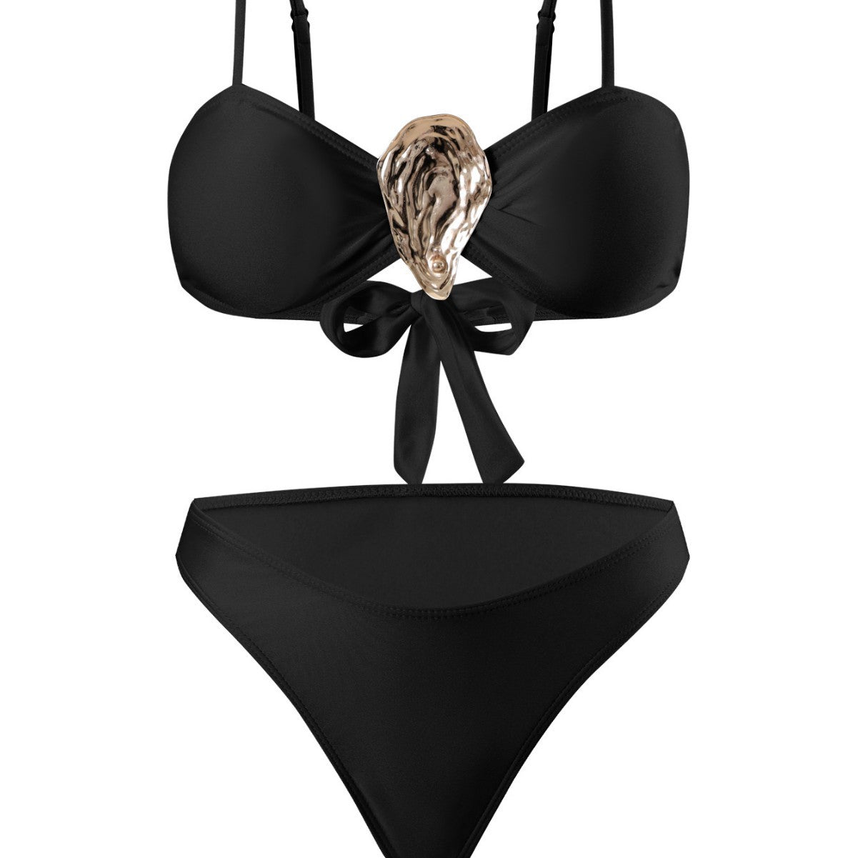 Dame bikini-sæt med elegant omslagsskørt-udseende og glamorøs klips Stilla