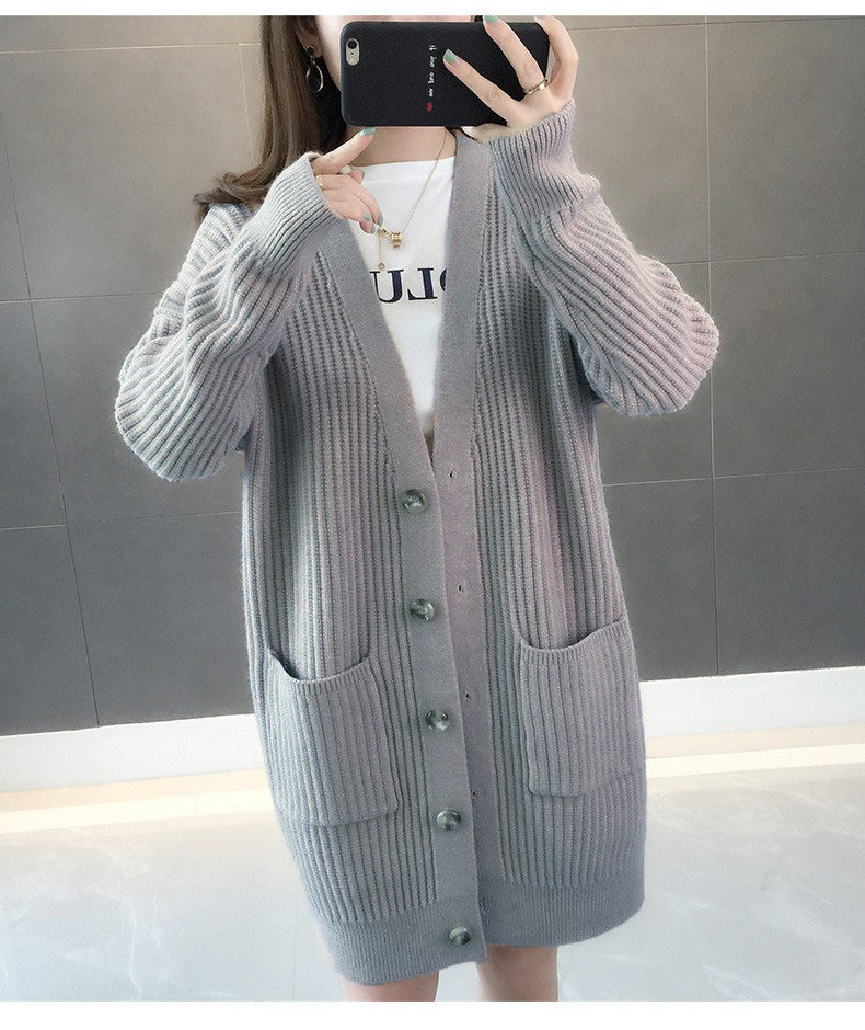 Femme Tekstureret Longline Strikcardigan med Lommer Stilla