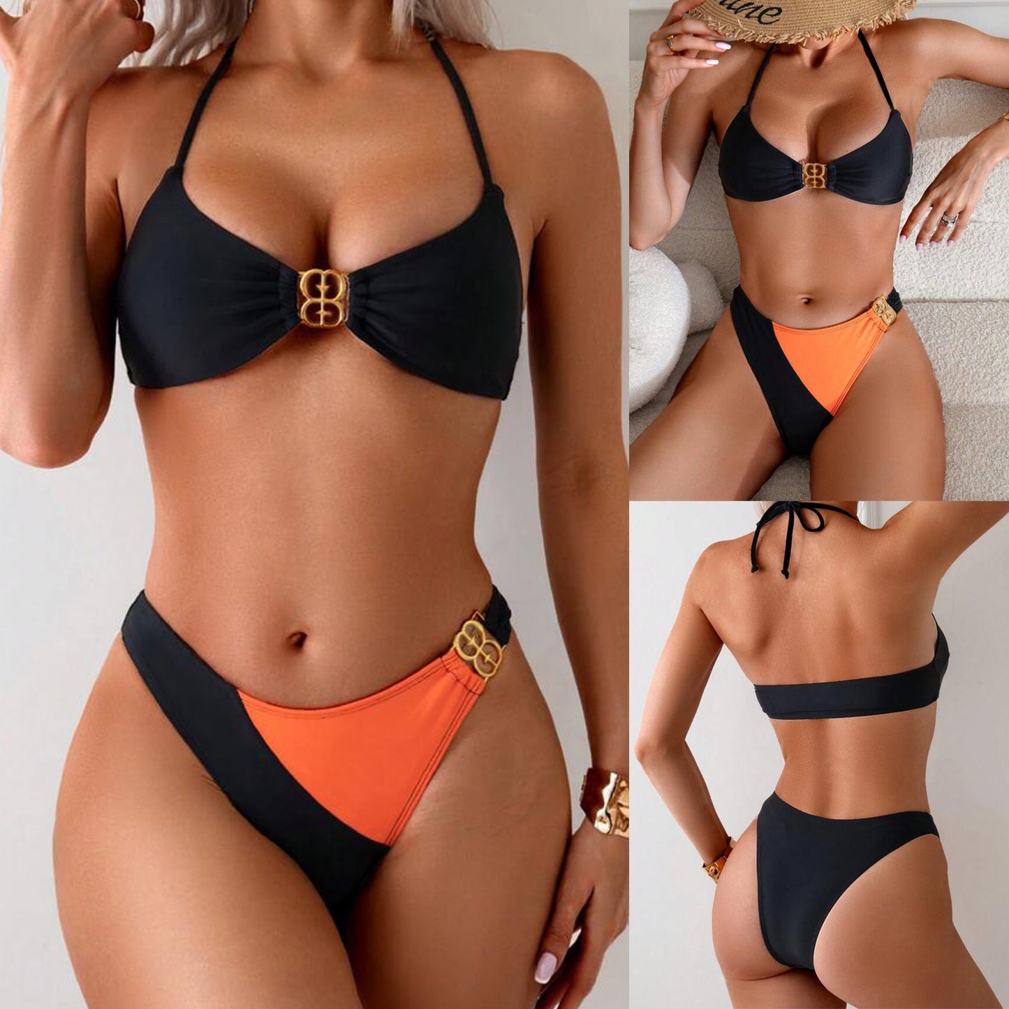 Damebikini med moderigtigt design og elegante spænder Stilla