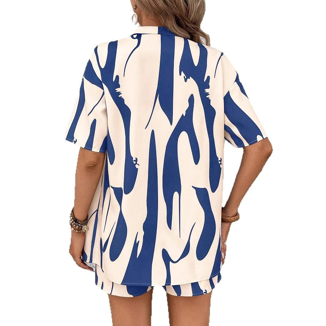 Dame Abstract Print Lounge Sæt Stilla