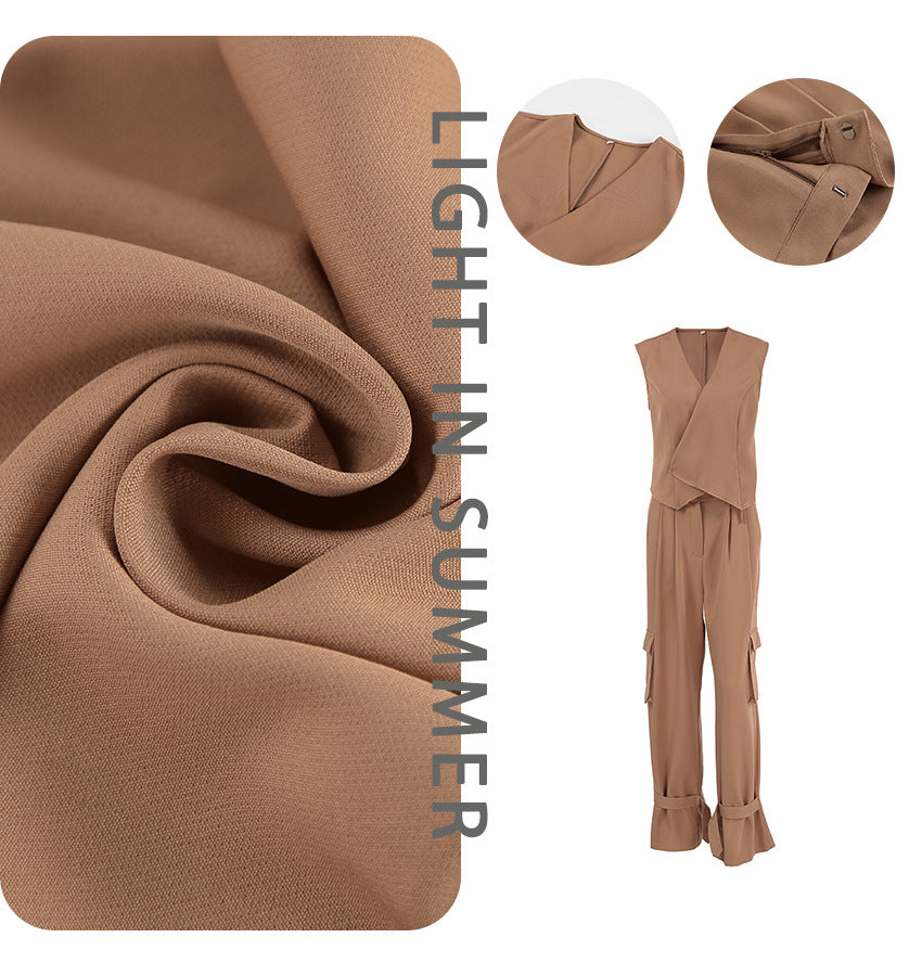 Dame jumpsuit med kort overdel og afslappet snit Stilla