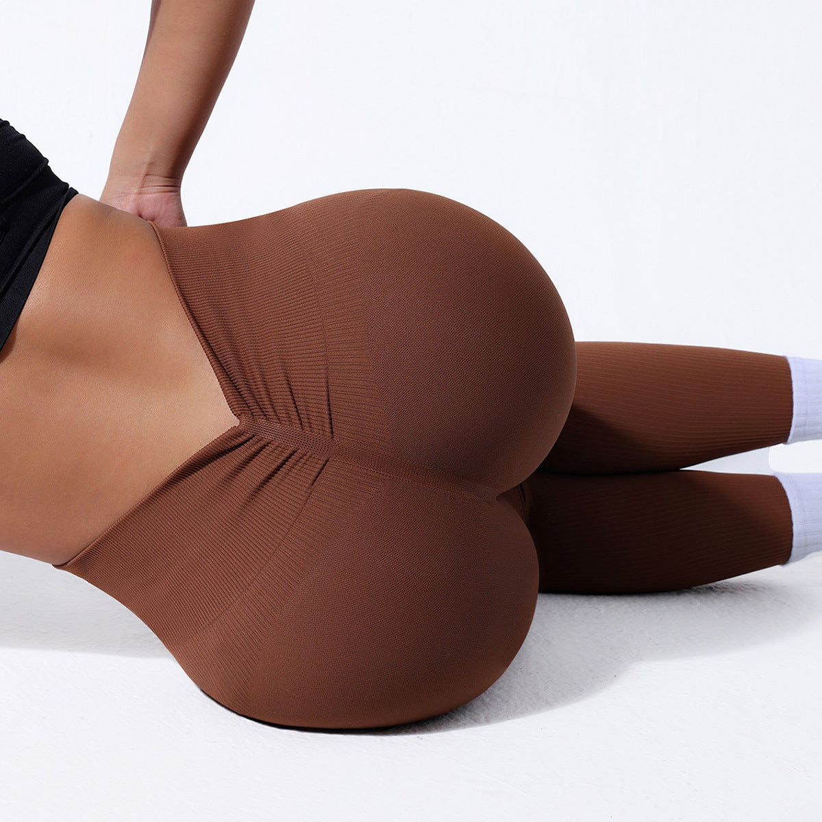 Dame Sport leggings med høj talje skæring og struktureret stof Stilla