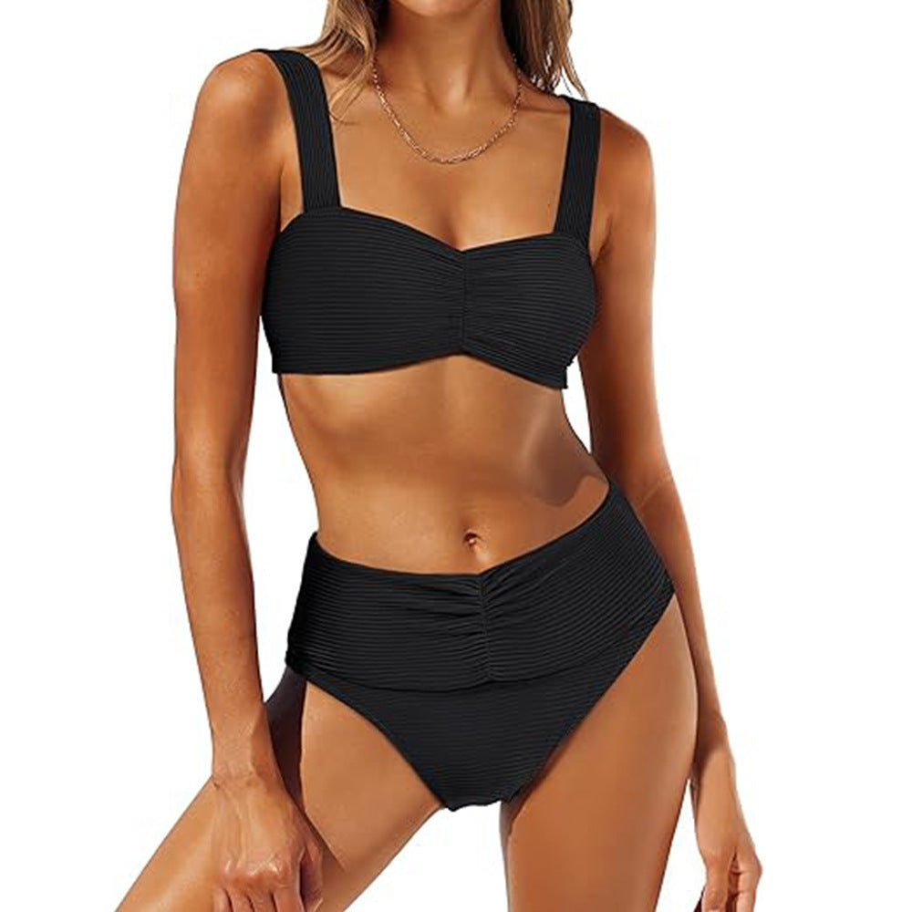 Dame bikini sæt med høj talje og struktureret top Stilla