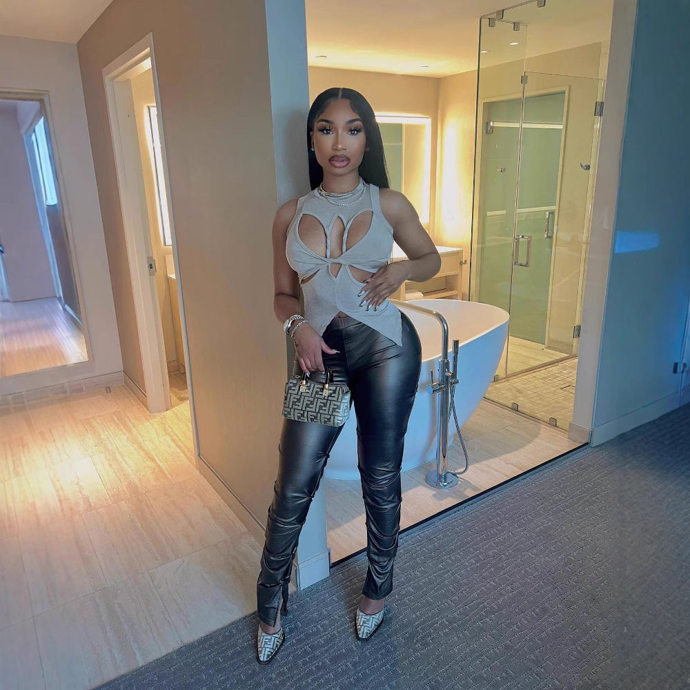Dame Cut-Out-top og tætsiddende leggings Stilla
