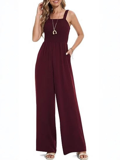 Dame jumpsuit med bred ben og smal overdel Stilla