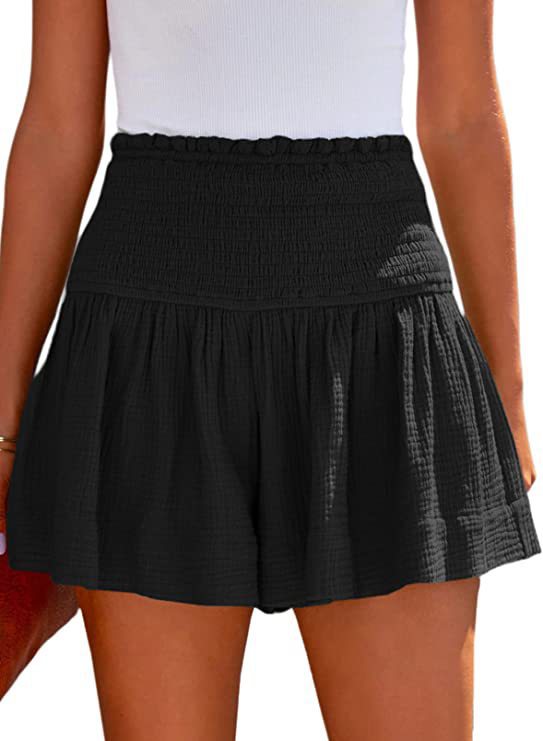 Dame luftige shorts med elastisk bund og voluminøs skørt effekt Stilla