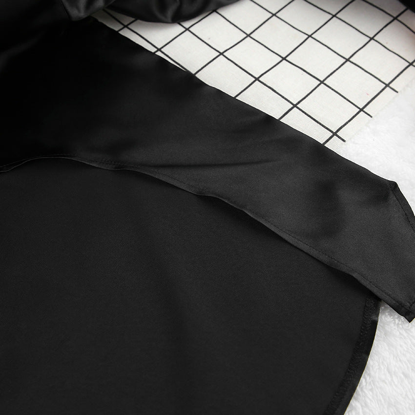 Dame Satin Jumpsuit-Sæt med afslappet elegance og bredt ben Stilla