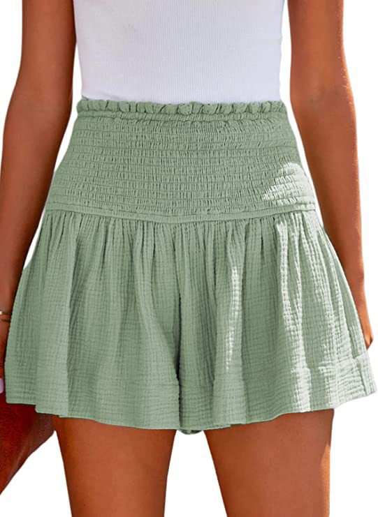 Dame luftige shorts med elastisk bund og voluminøs skørt effekt Stilla