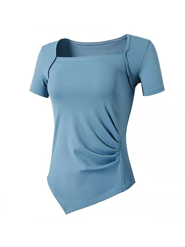 Dame Figurtilpasset T-shirt med Mode Rynkeeffekter Stilla