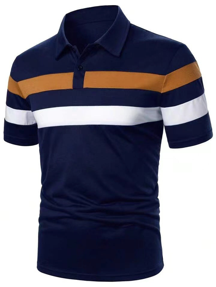 Herren Polo-Shirt med moderne farveblok-detaljer Stilla