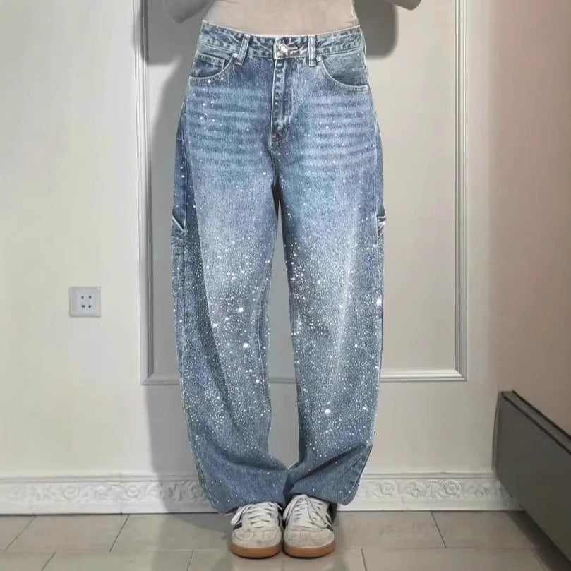 Femme Designer Højlivs-Jeans med himmelske udsmykninger Stilla