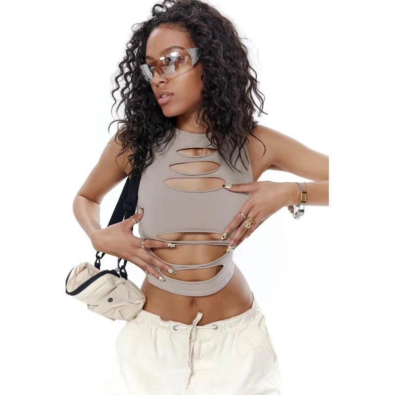 Dame Cut-Out Ærmeløs Crop Top Stilla