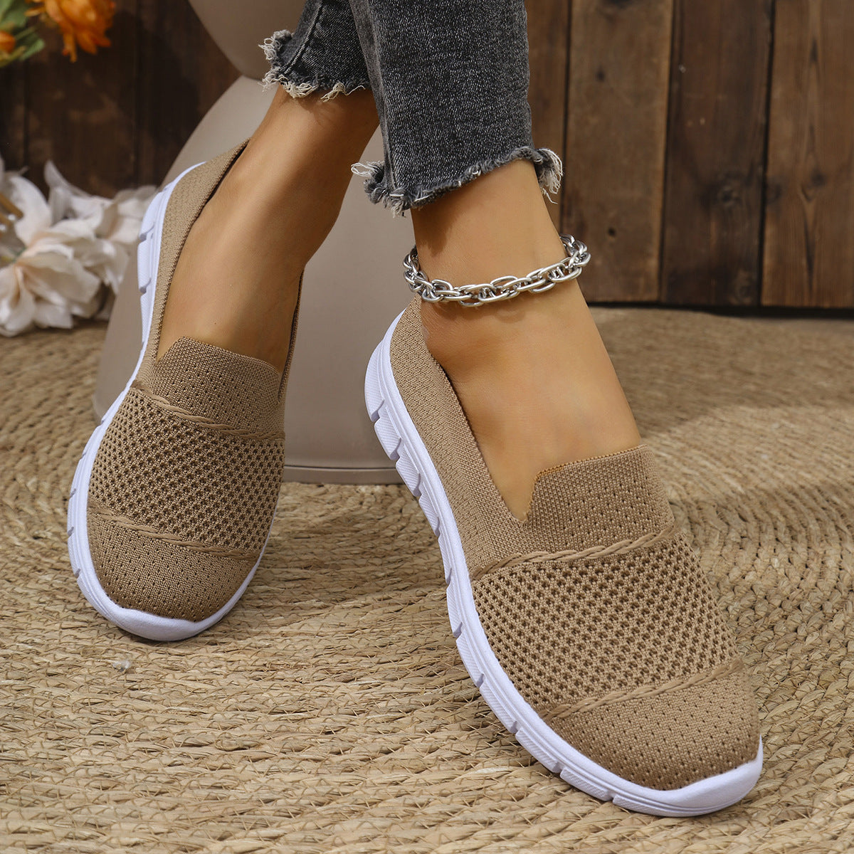 Dame Åndbare Slip-On Sneakers med fleksibel Sålekomfort Stilla