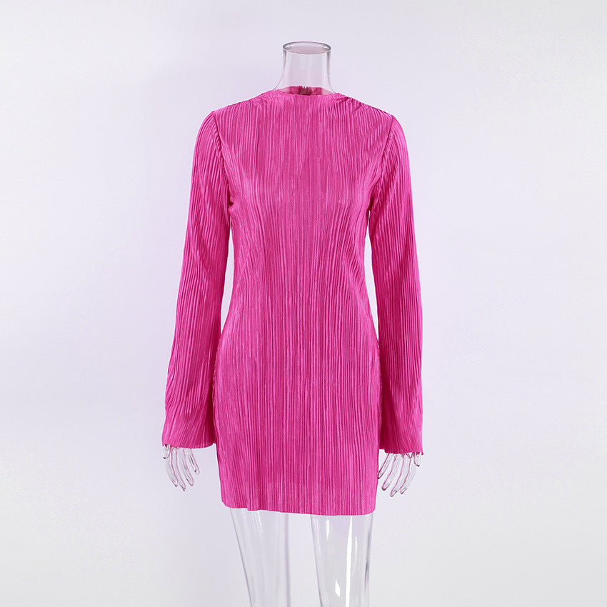 Dame Minikjole med smart flæsedesign og flagrende ærmer Stilla