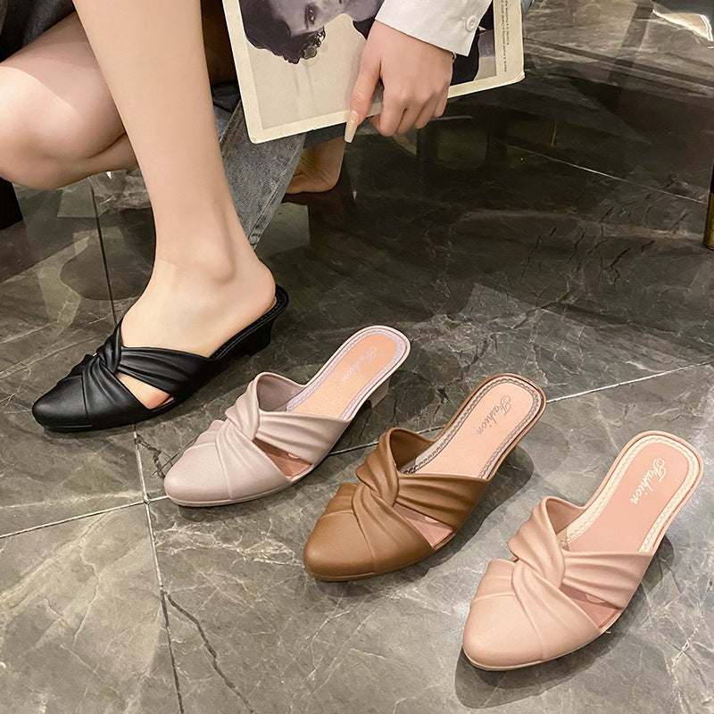 Dame elegante og komfortable mules med flettet overdel Stilla