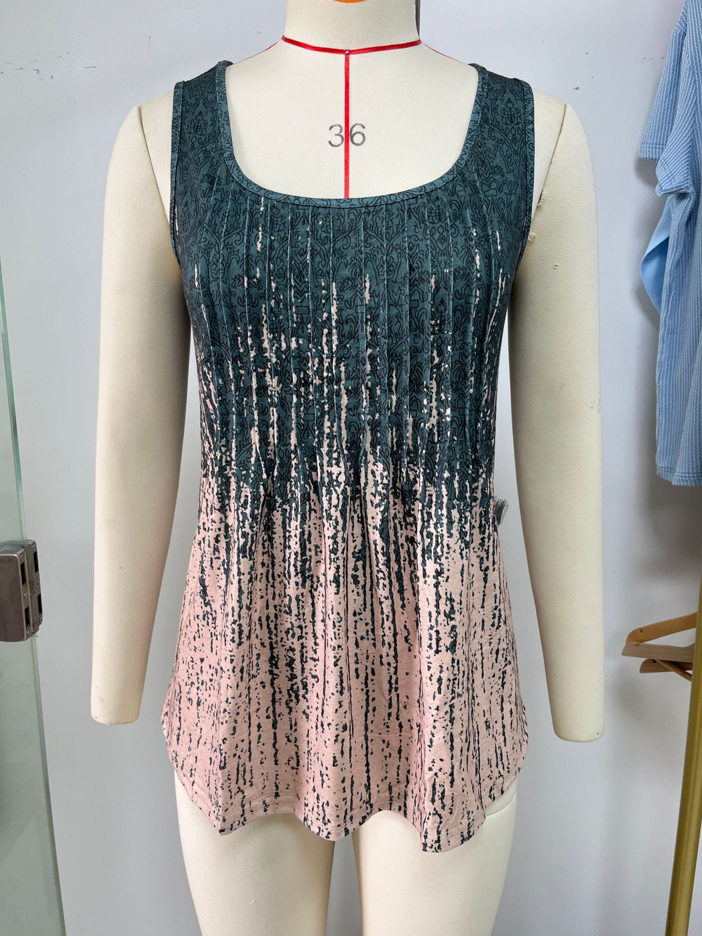 Stilla | Trendy Tie-Dye Print Løs Ærmeløs Tank
