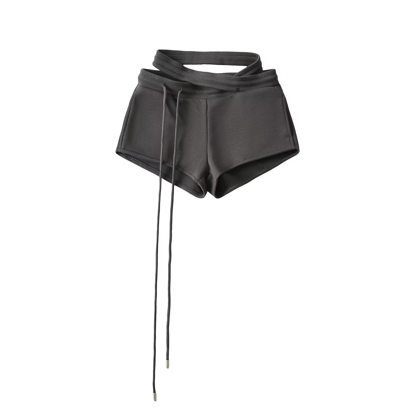 Dame Sporty Kort Shorts med innovativt indpakningsdesign og elastisk talje Stilla