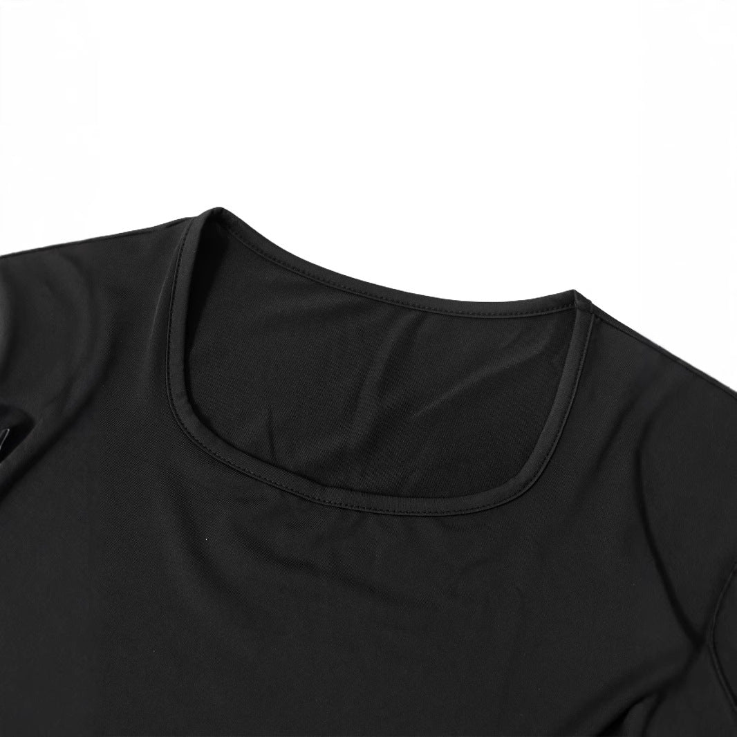 Dame afslappet kjole med udskudt nederdel og kort ærme Stilla