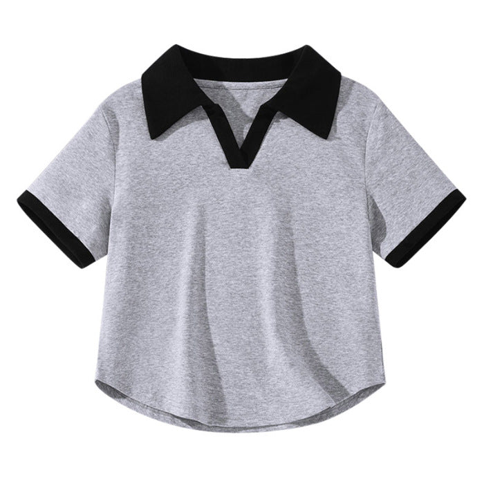 Femme Chic Farveblok Polo Top Stilla