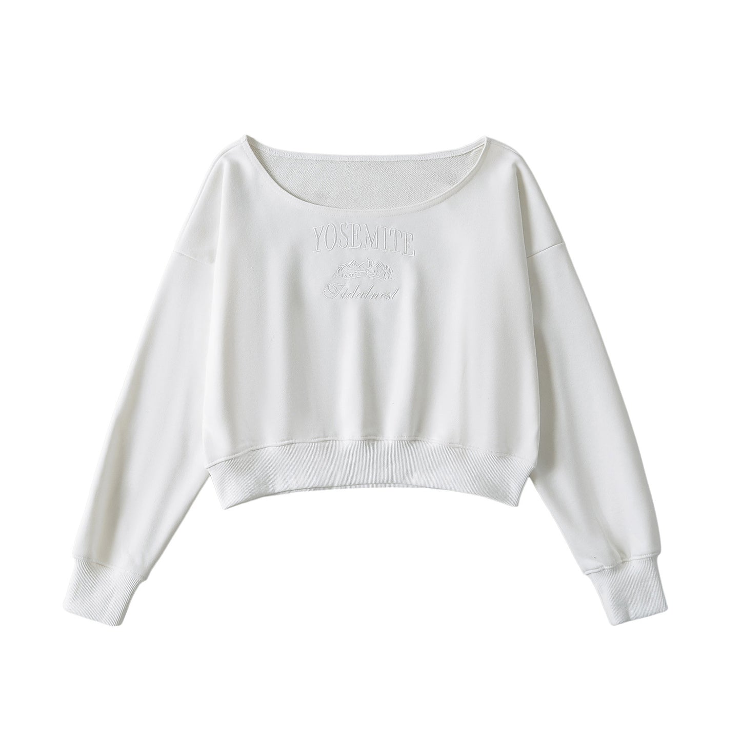 Dame cropped sweatshirt med rund halsudskæring og afslappet design Stilla