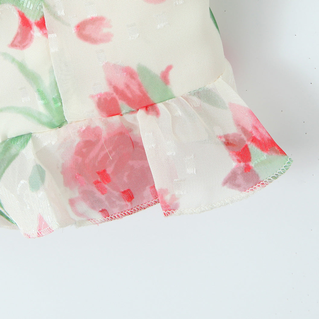 Dame Bluser-Top med blomsterdesign og peplum snit Stilla