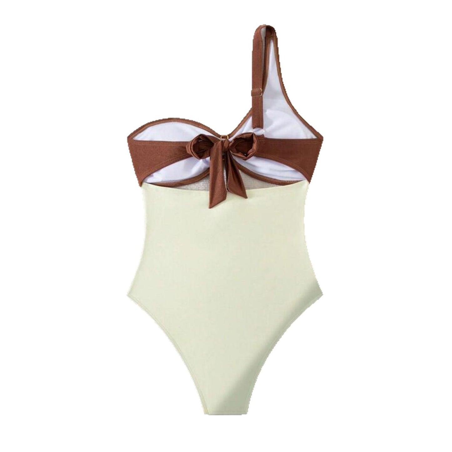 Dame bikini-sæt med moderne asymmetrisk design og dekorative knapdetaljer Stilla