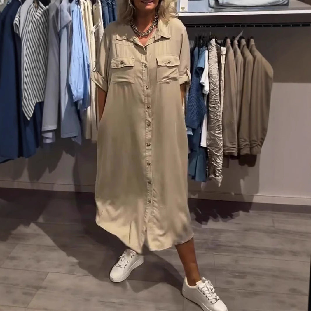 Dame Jeans-Skjorte Kjole med praktiske lommer og moderigtig snit Stilla