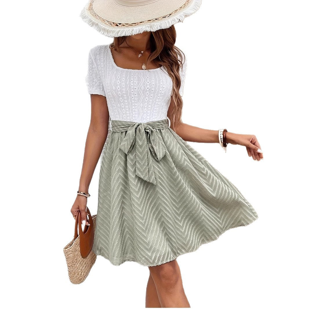 Dame A-linje kjole med taljebælte Stilla