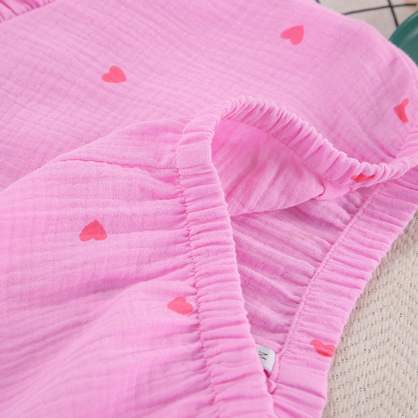 Dame Crop-Top og Shorts-Sæt med Flæse Detaljer Stilla