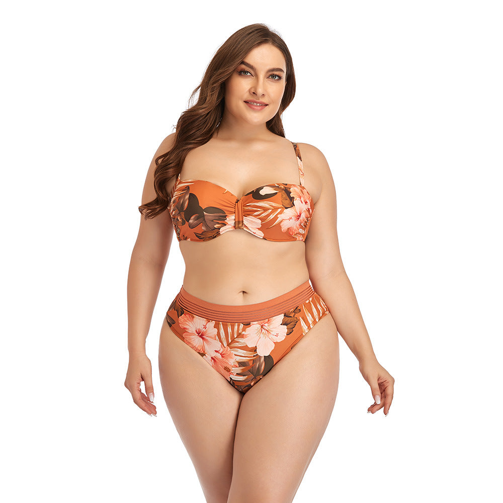 Dame bikini-sæt med blomstret design og højt skårne underdele Stilla