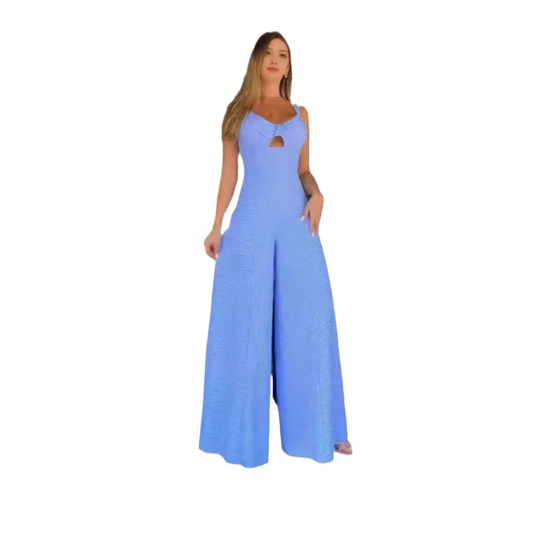 Dame Elegant Jumpsuit med aftagelige stropper og stilfuld slids Stilla
